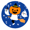 ハロウィンお化けと南瓜　透過png