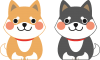 2匹の犬のイラスト（あいさつ）