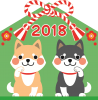 2018年戌年の年賀状素材２