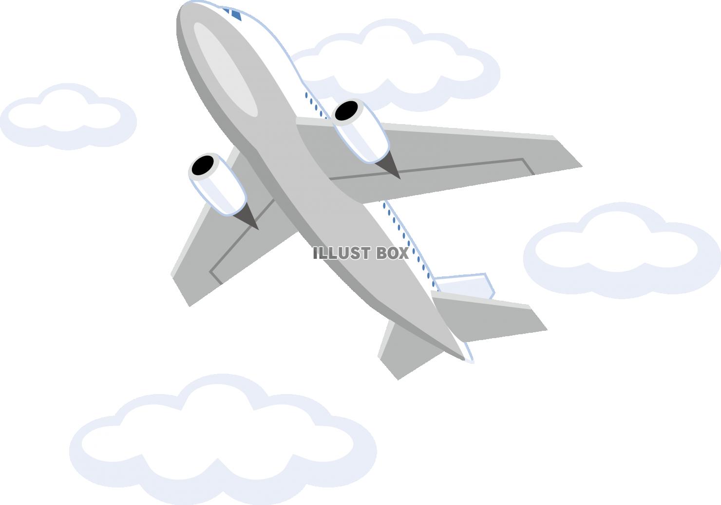 無料イラスト 飛行機 ジェット機 雲