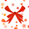 秋の紅葉リボン　透過png