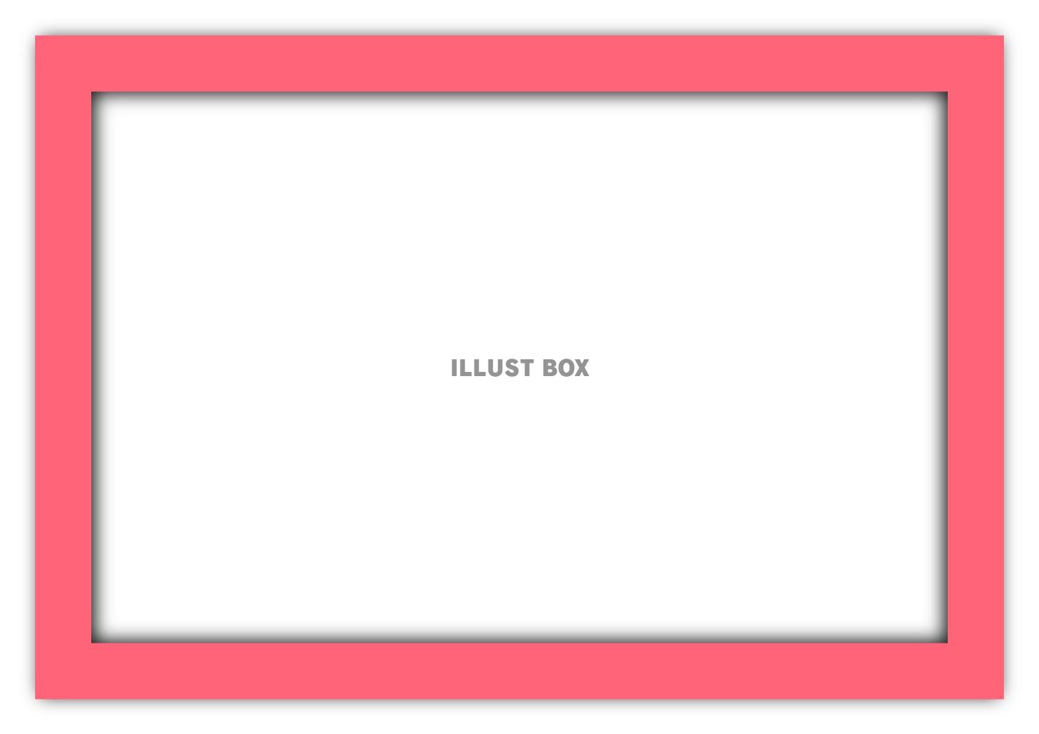 立体感のあるフレーム　長方形　赤