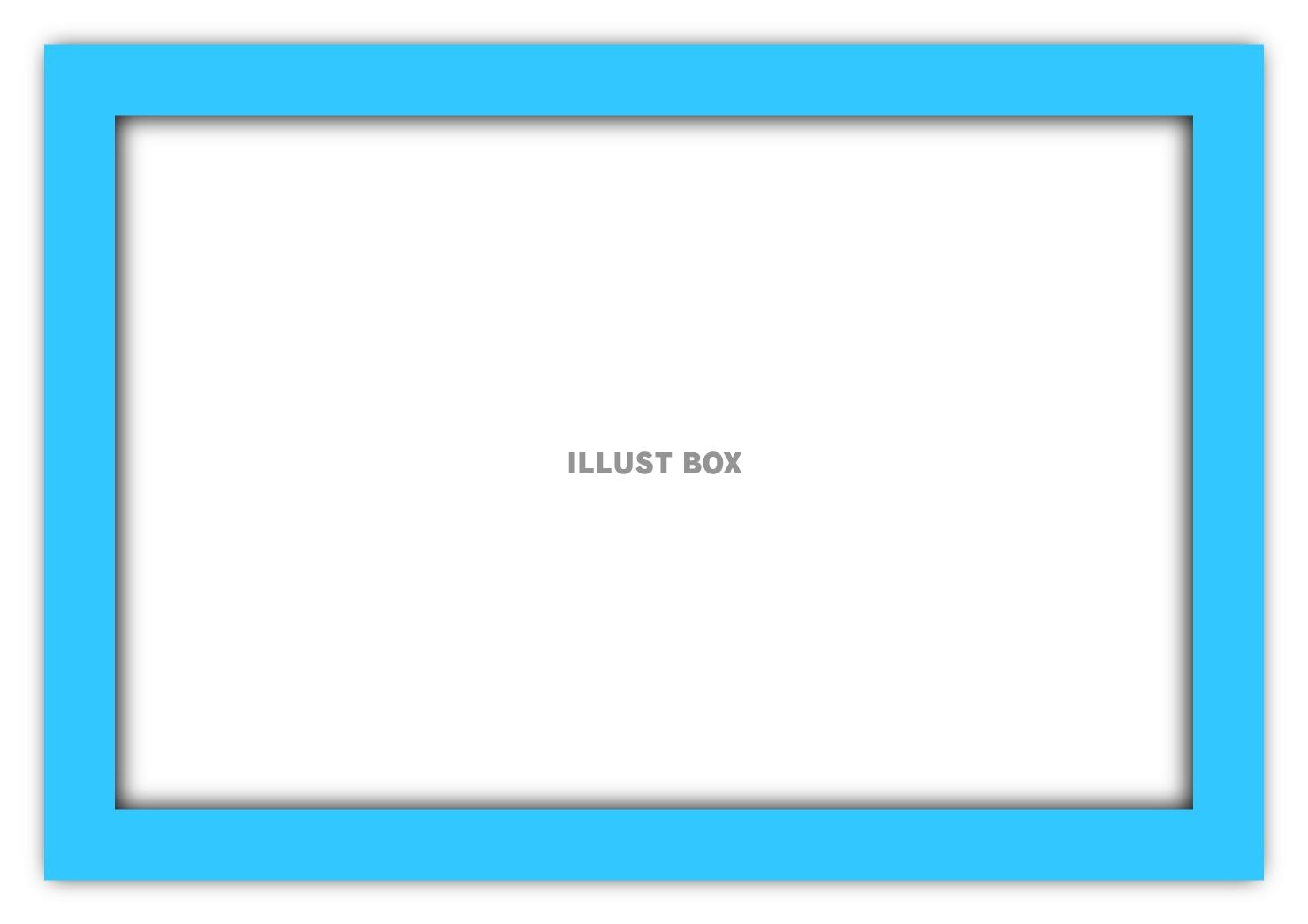 立体感のあるフレーム　長方形　青