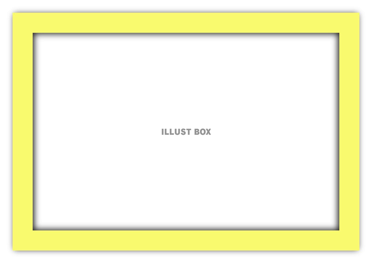 立体感のあるフレーム　長方形　黄