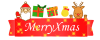 Xmasサンタトナカイラベル　透過png