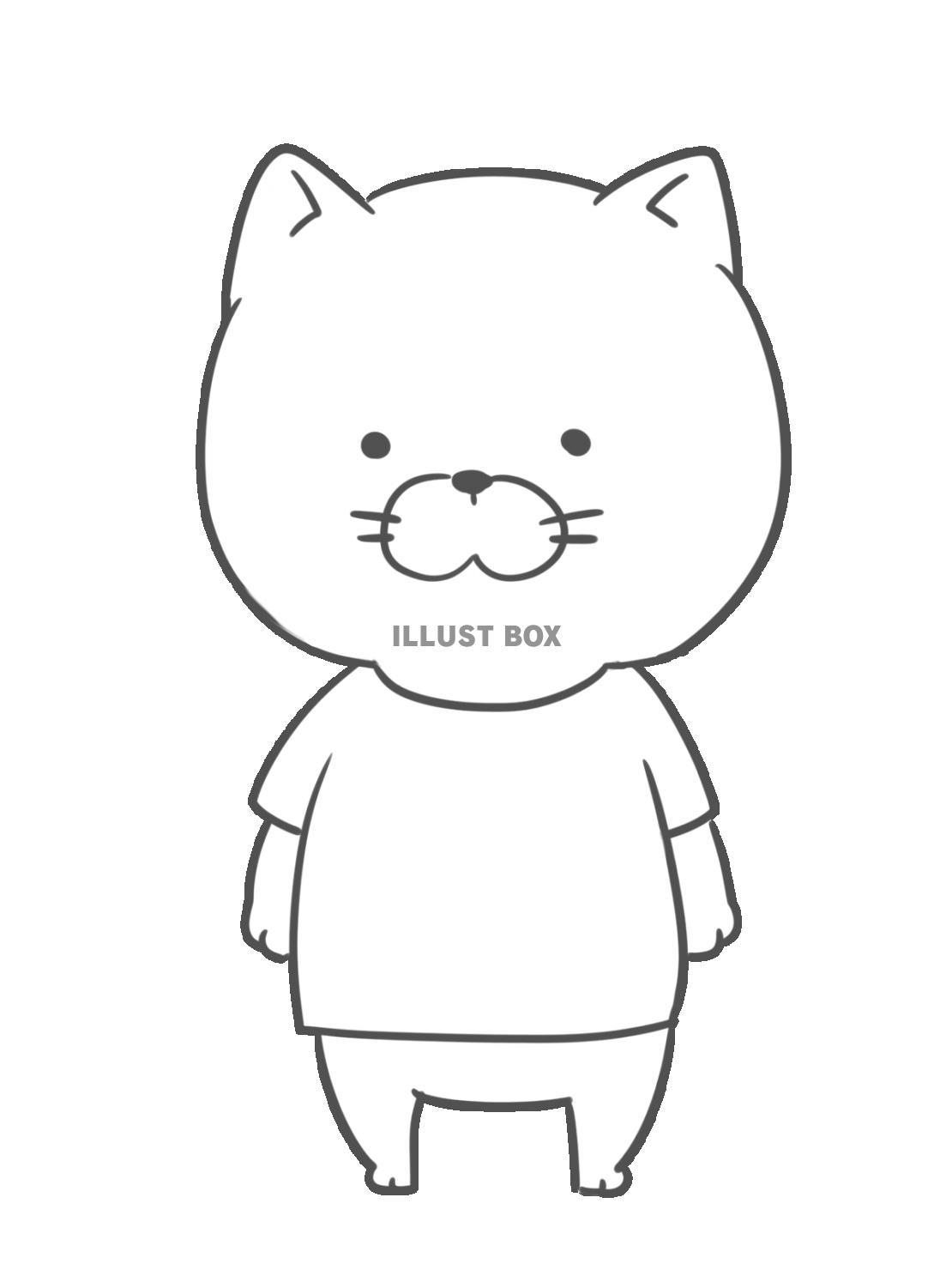 無料イラスト Tシャツ猫