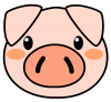 豚の顔（透過png）