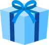 青いプレゼント箱