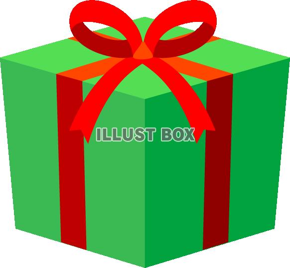 無料イラスト 緑のプレゼント箱