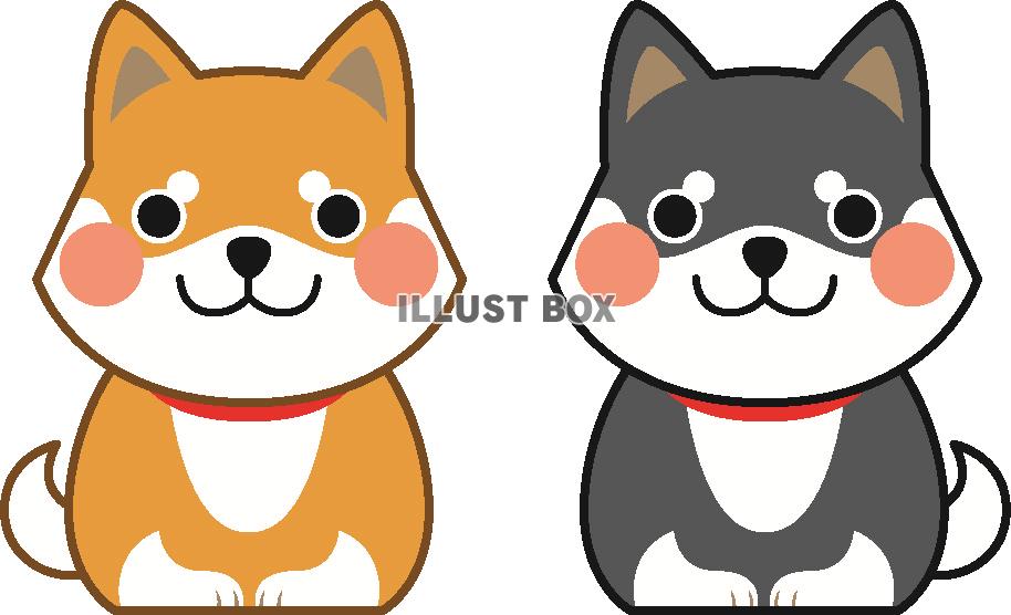 2匹の犬のイラスト（あいさつ）（縁取りはっきり）