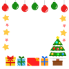 クリスマスツリーとプレゼントフレーム　透過png