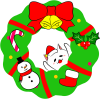にゃんことクリスマスリース【PNG】