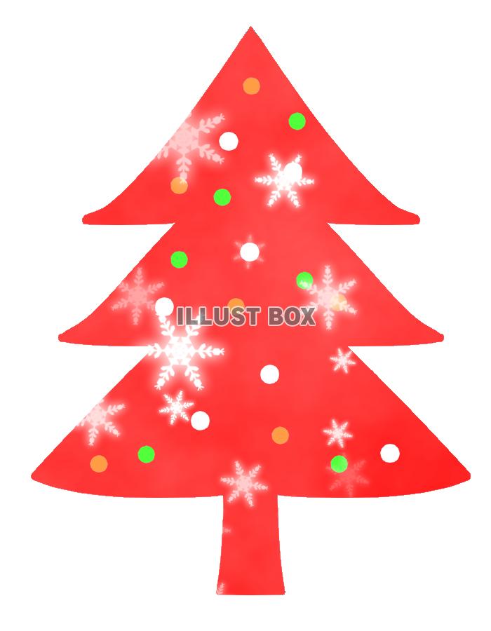 無料イラスト 赤いクリスマスツリー 透過png