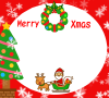 にぎやかなクリスマスフレーム　透過png