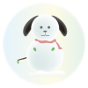 犬の雪だるま