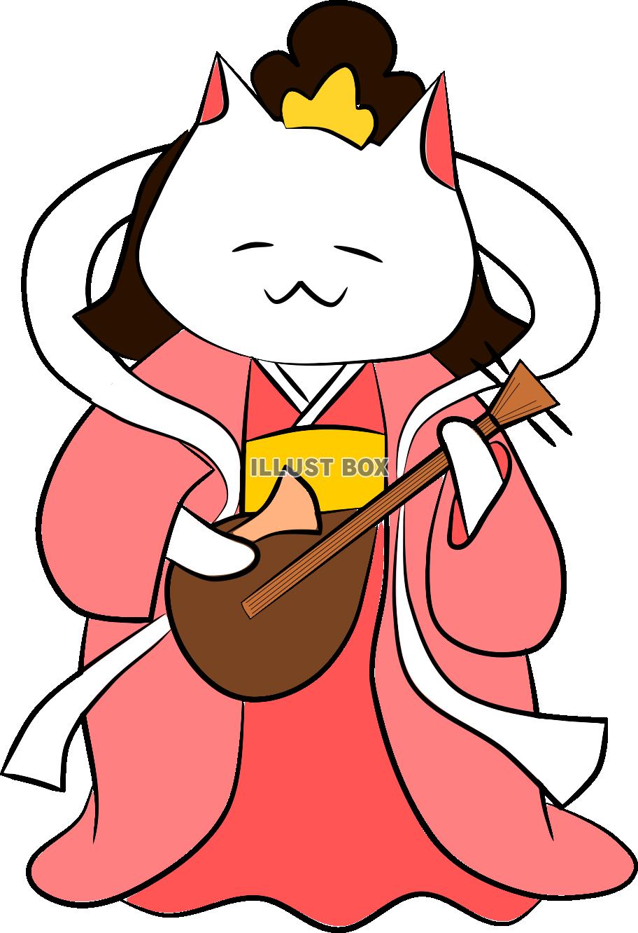 にゃんこな七福神。弁天にゃんこ【PNG】