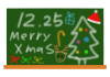 クリスマス黒板イラスト　透過png