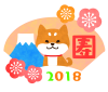 屏風絵柴犬イラスト　透過png