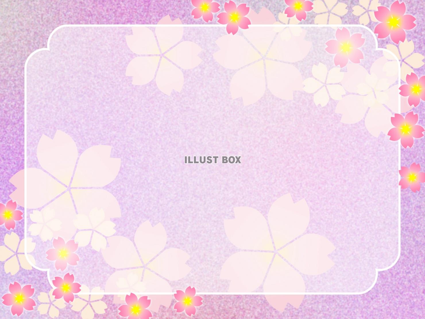 無料イラスト 桜の花のフレーム和風柄の飾り枠イラスト