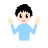 笑顔で手を振る男性②