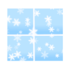 雪の結晶の冬の窓　透過png