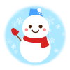 マフラーを巻いた雪だるま　透過png