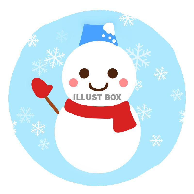 マフラーを巻いた雪だるま　透過png