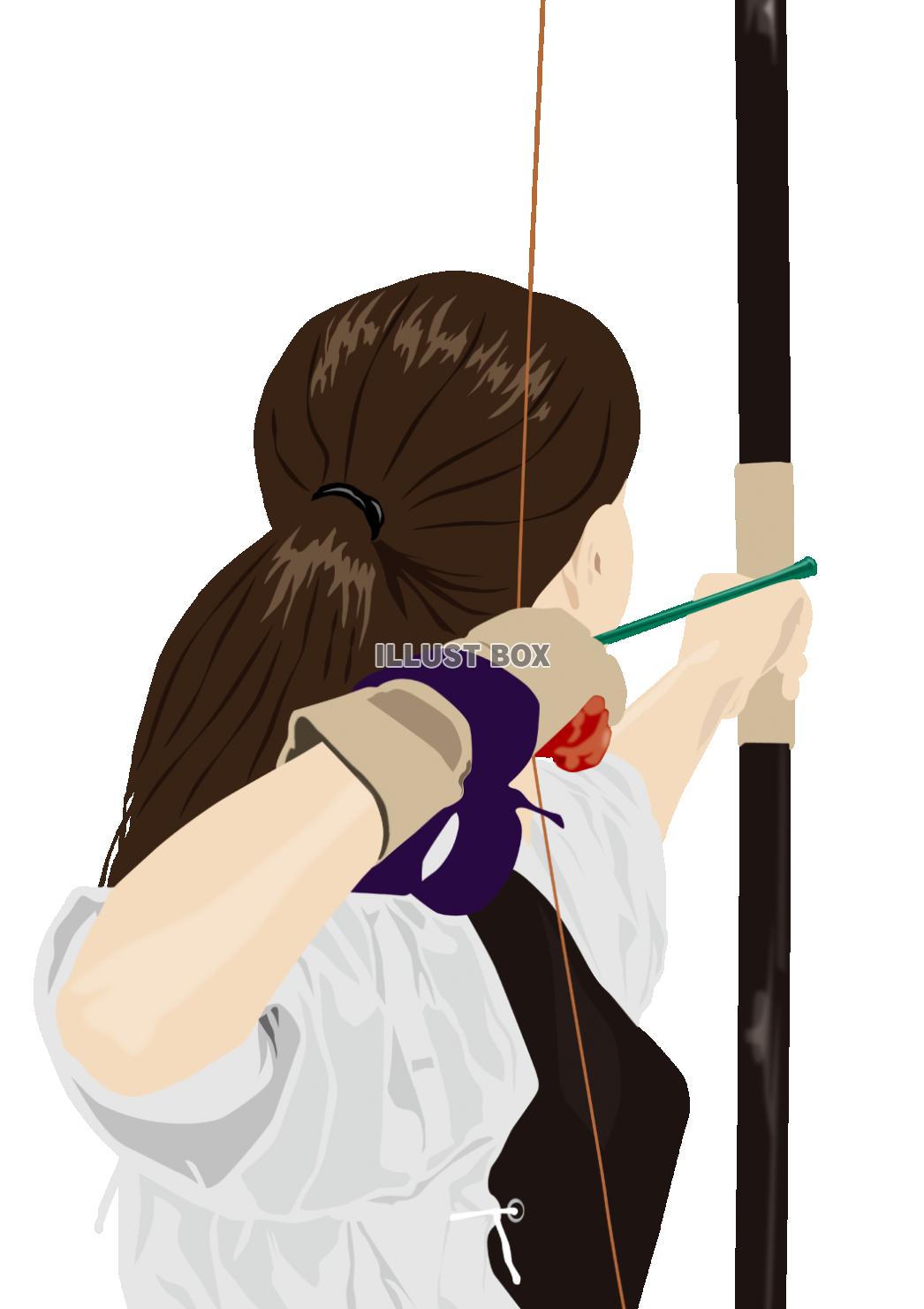 無料イラスト 弓道の女性