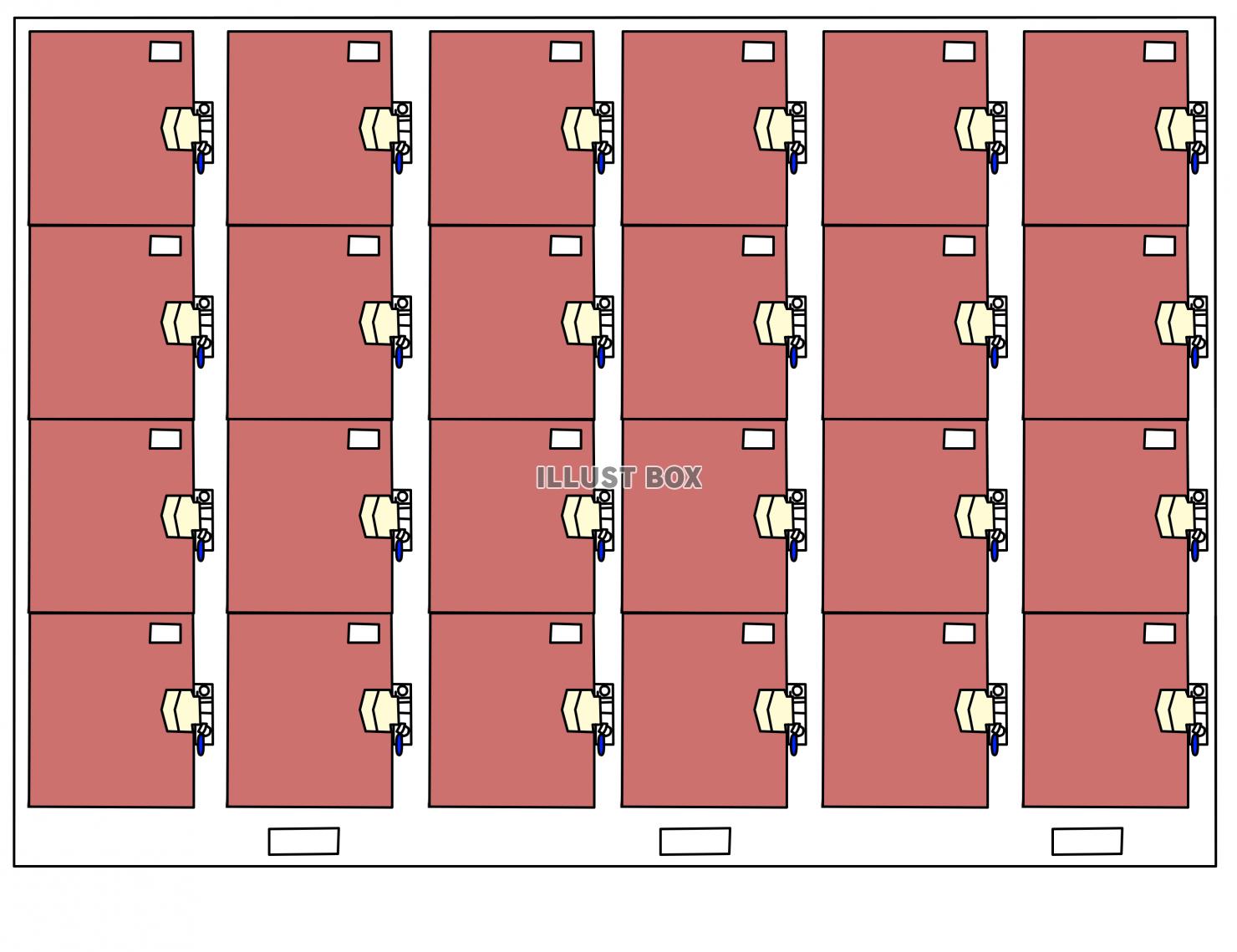 無料イラスト ロッカー 赤