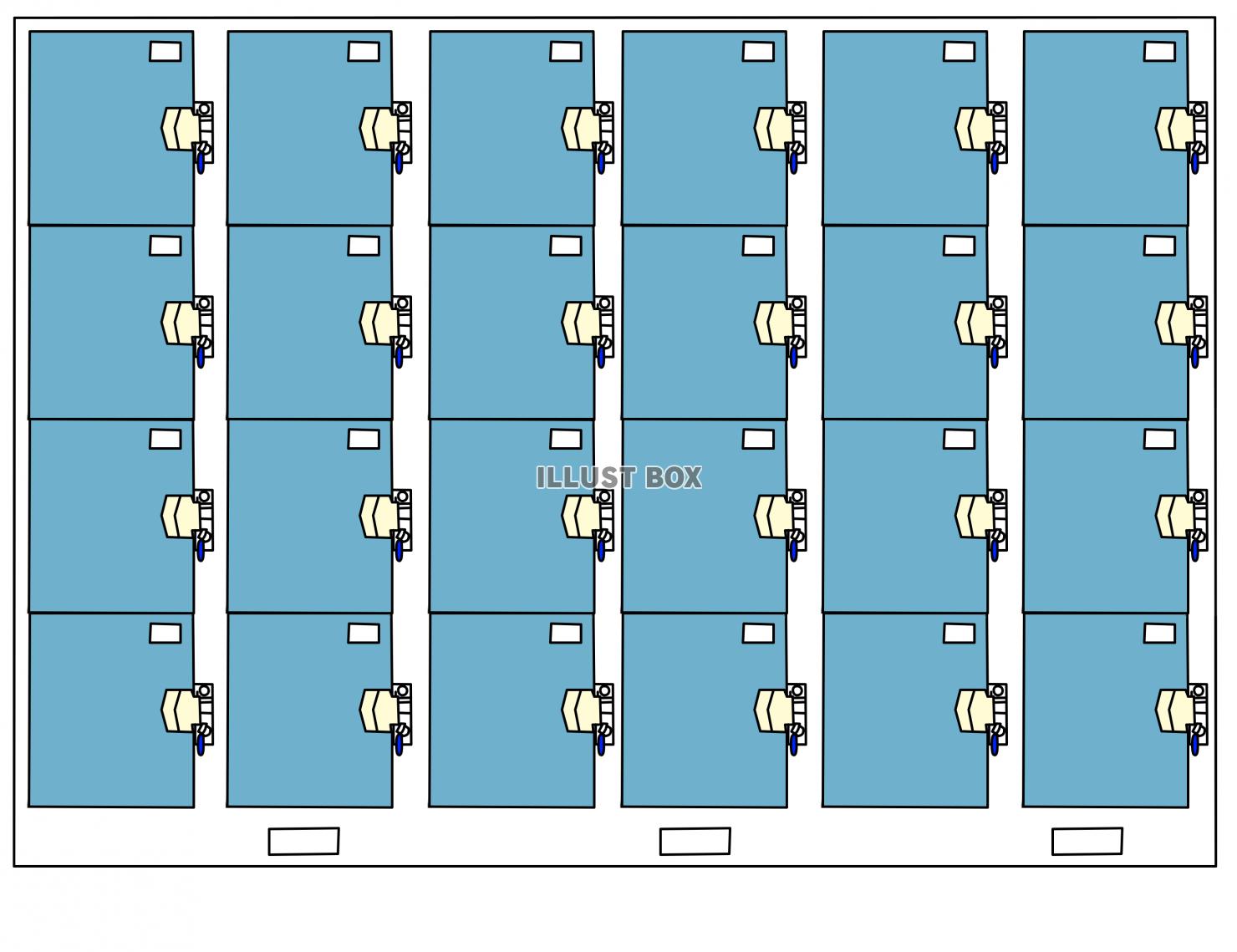無料イラスト ロッカー 青