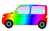 虹色の車