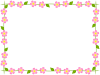 シンプルな桜の花模様のフレーム飾り枠素材。透過PNG