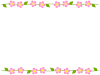 シンプルな桜の花模様のフレーム飾り枠素材。透過PNG