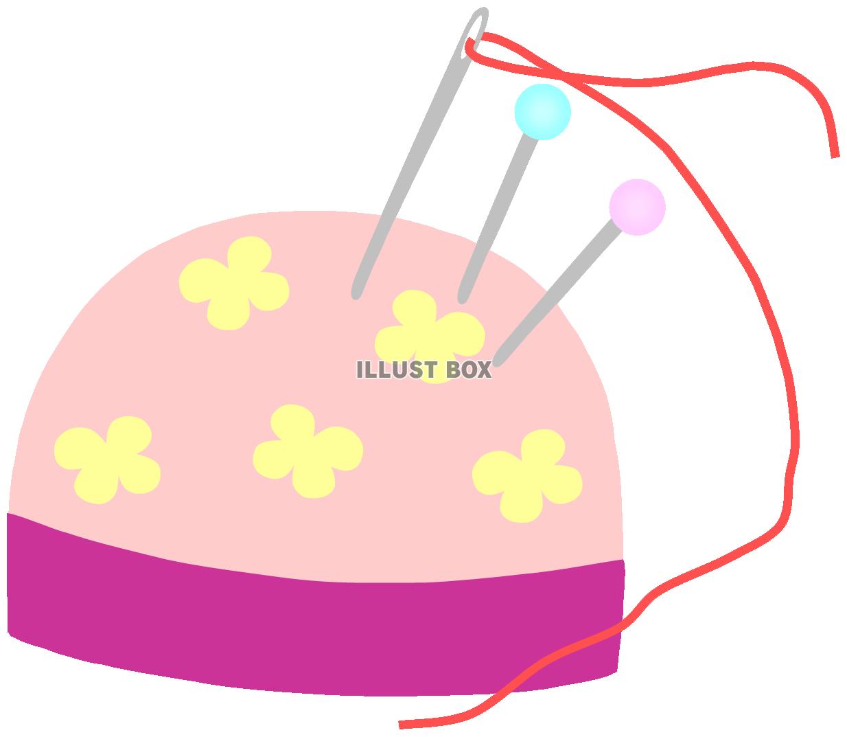 無料イラスト ハンドメイドの裁縫道具 針山 ピンクッション