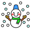 雪ダルマと雪　透過png