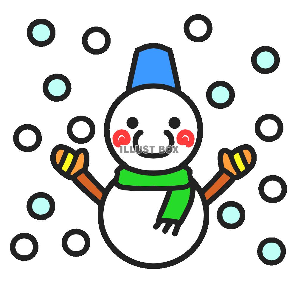 雪ダルマと雪　透過png