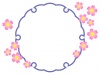 桜の花模様と雪輪のフレーム和風柄の飾り枠