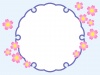 桜の花模様と雪輪のフレーム和風柄の飾り枠