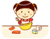 お菓子作りをする女の子