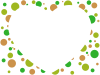 ハートと水玉模様のフレーム飾り枠イラスト、透過PNG