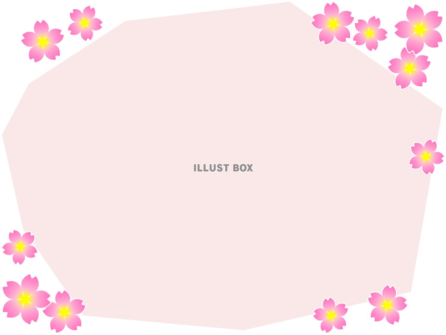 無料イラスト 桜の花模様のフレーム飾り枠素材イラスト 透過png