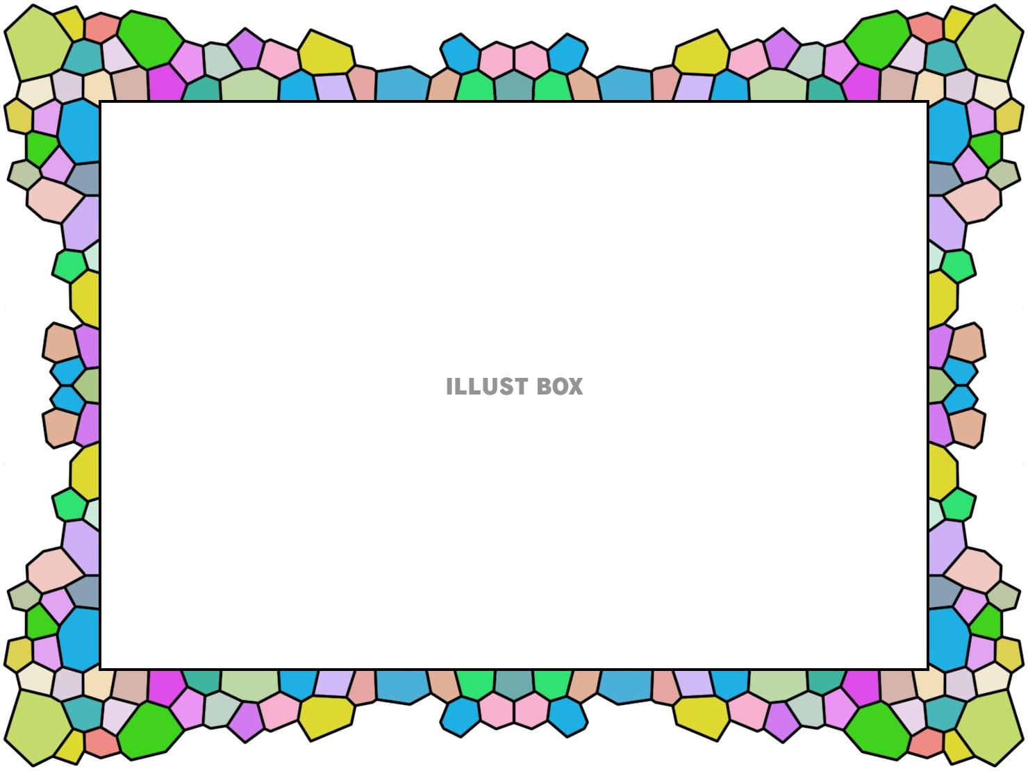 モザイク模様のステンドグラス風フレーム枠