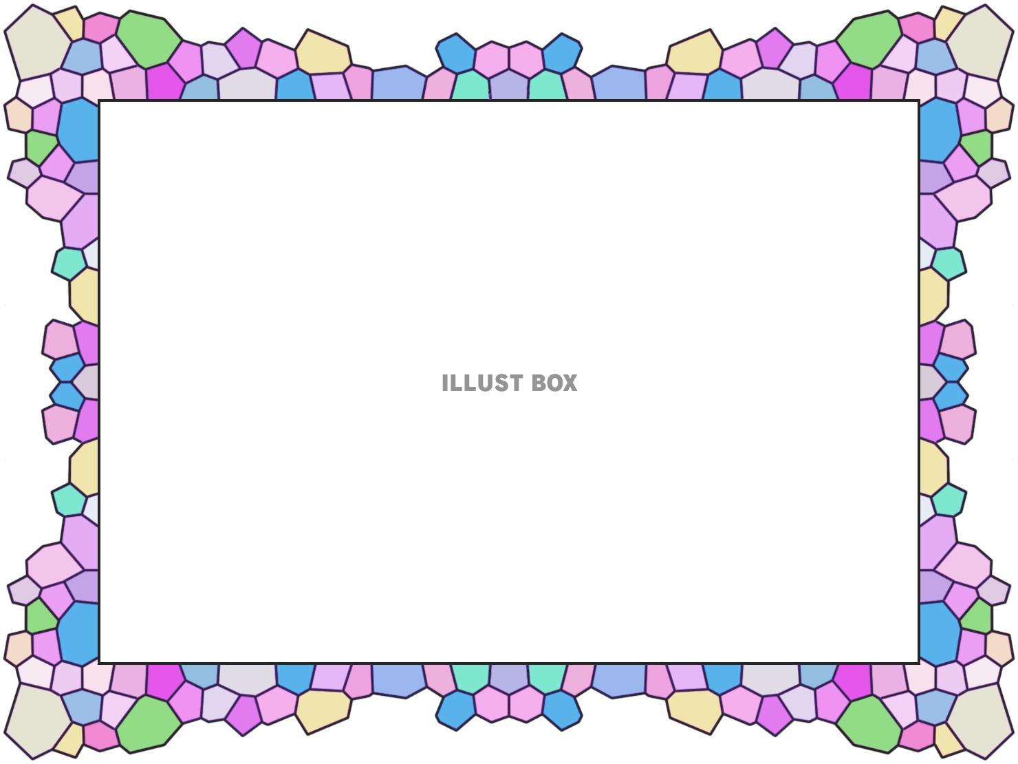 モザイク模様のステンドグラス風フレーム枠