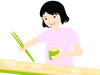 流しそうめん（女の子）