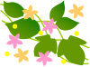 葉っぱと小花