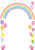 風船と虹のフレーム・枠　縦【透過PNG】