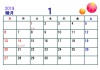 2019年カレンダー1月(横)