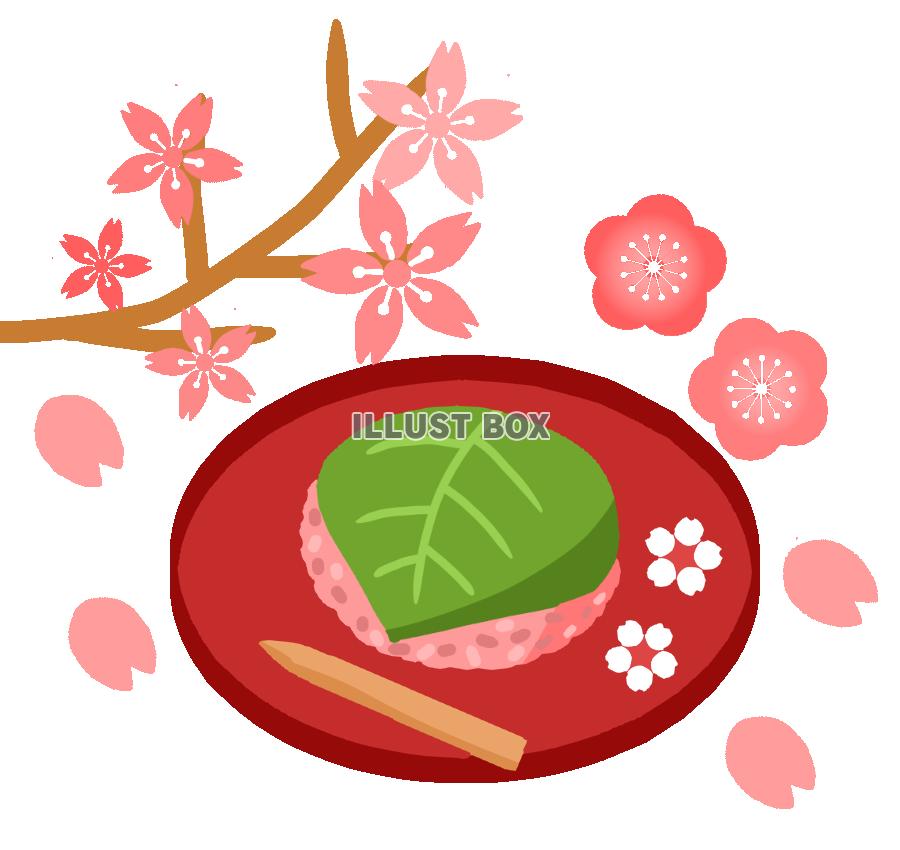 桜と桜もち　透過png