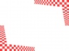 紅白の市松模様のフレーム縁起物和風飾り枠