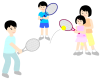 家族（親子）でテニス　　＜練習・教える・スポーツ＞